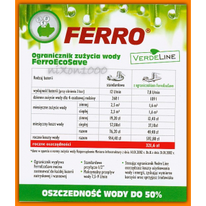 Ogranicznik wypływu wody Eco-Save FERRO PCH3VL VERDELINE perlator